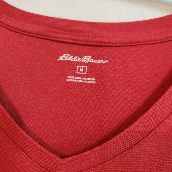 Eddie Bauer Women's V-Neck Long Sleeve Top - Coral Red, Size M - Picture 3 of 5
